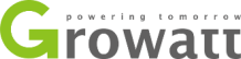 Logo do fabricante Growatt, parceiro tecnológico da Descarbonize